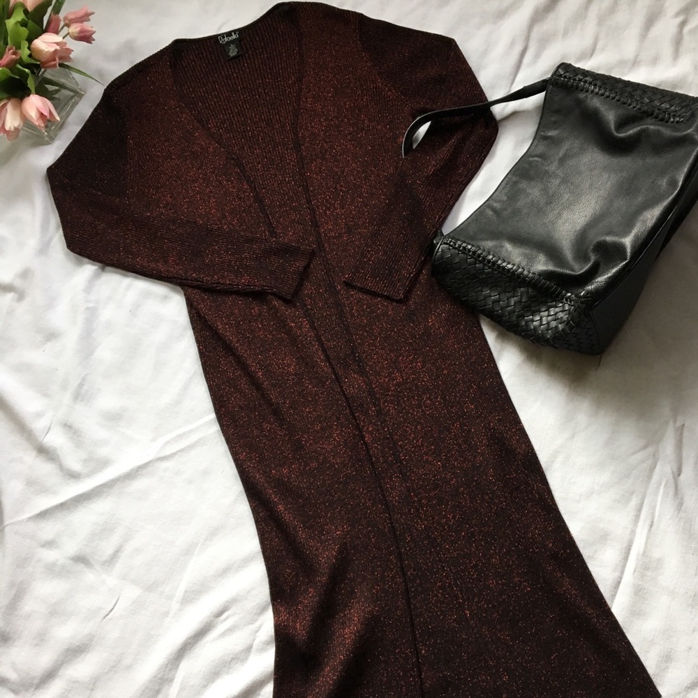 Rafaella  open front long duster sweater